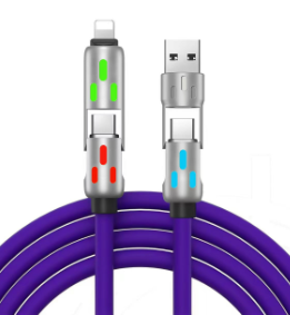 240W 4-in-1 Fast Charging Cable with Breathing Light