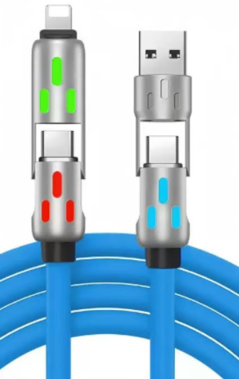 240W 4-in-1 Fast Charging Cable with Breathing Light