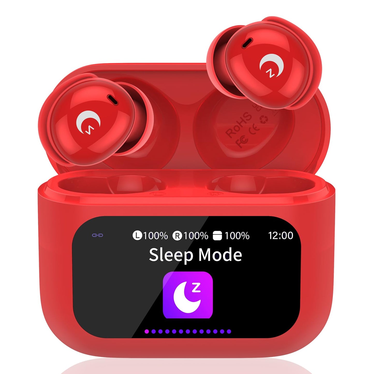 VEKJ Wireless Red Invisible Sleep Earbuds for Side Sleepers