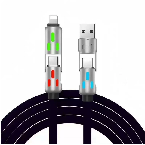 240W 4-in-1 Fast Charging Cable with Breathing Light