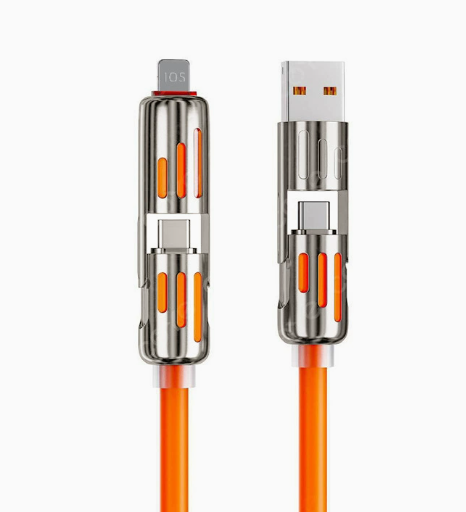 240W 4-in-1 Fast Charging Cable with Breathing Light