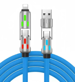 240W 4-in-1 Fast Charging Cable with Breathing Light