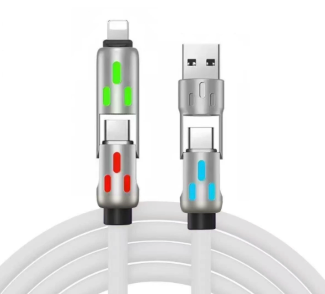 240W 4-in-1 Fast Charging Cable with Breathing Light